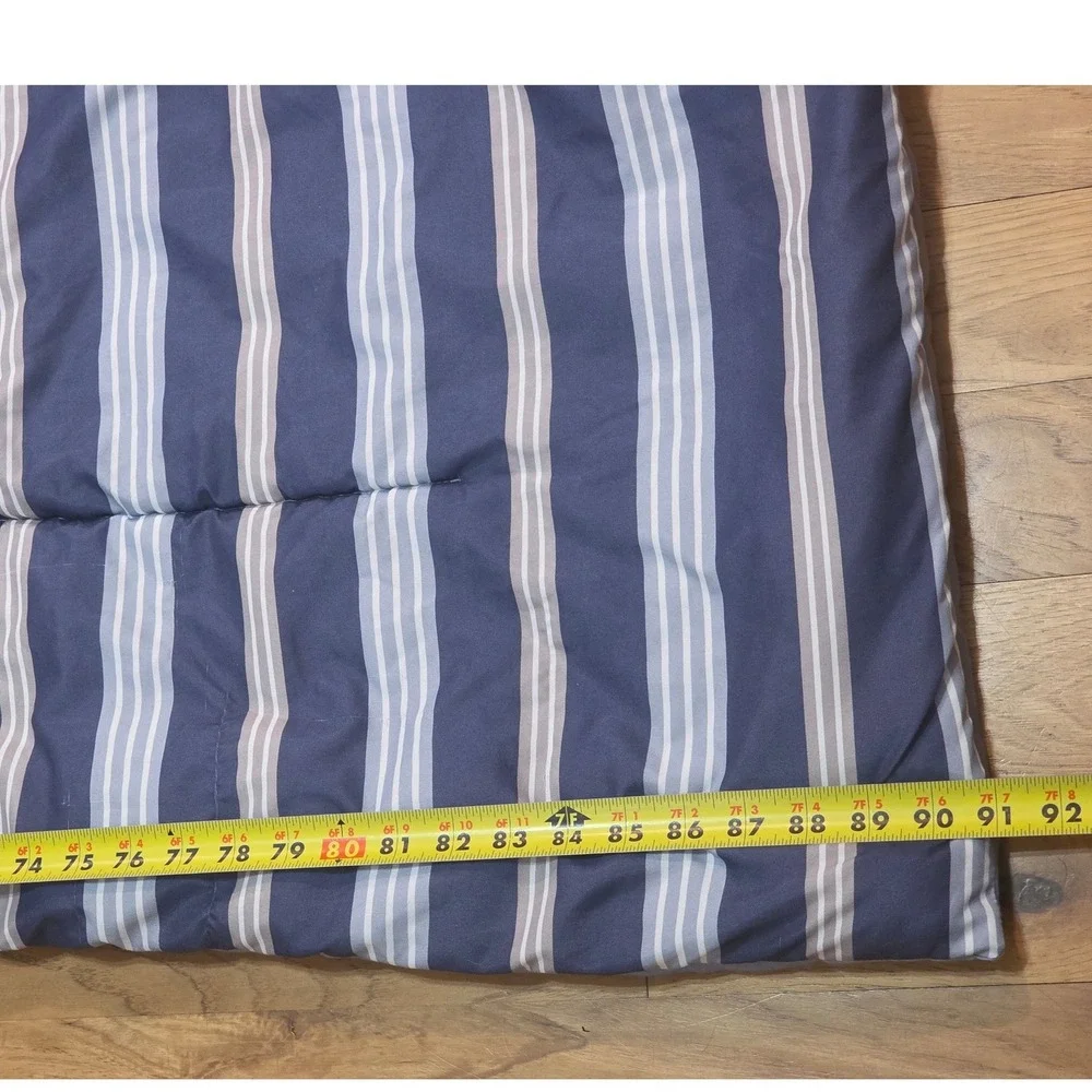 Blue‎ Gray Striped Reversible Quilted Comforter Twin XL Nautical Bedding